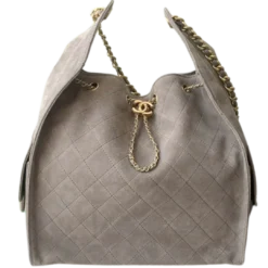 top quality Chanel 25C Grey Drawstring Hobo Bag AS5518