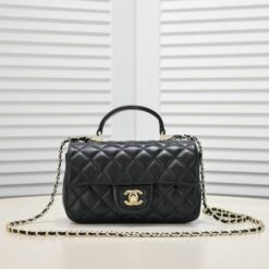 Replica Chanel Black Lambskin Mini Flap Bag RB5271KD-BK