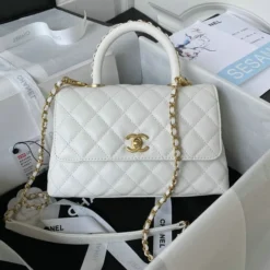 buy best Chanel Coco Super White Caviar Handbag W-08P20D