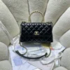 Chanel Mini Flap Bag with Handle AC69221- Black Cowhide