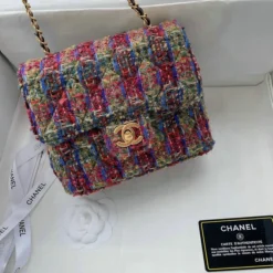 Chanel Multicolor Coco Logo Chain Shoulder Bag X44756 featured in duffle