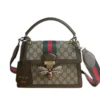 Gucci Queen Margaret GG Handbag Replica 458875 in brown leather trim